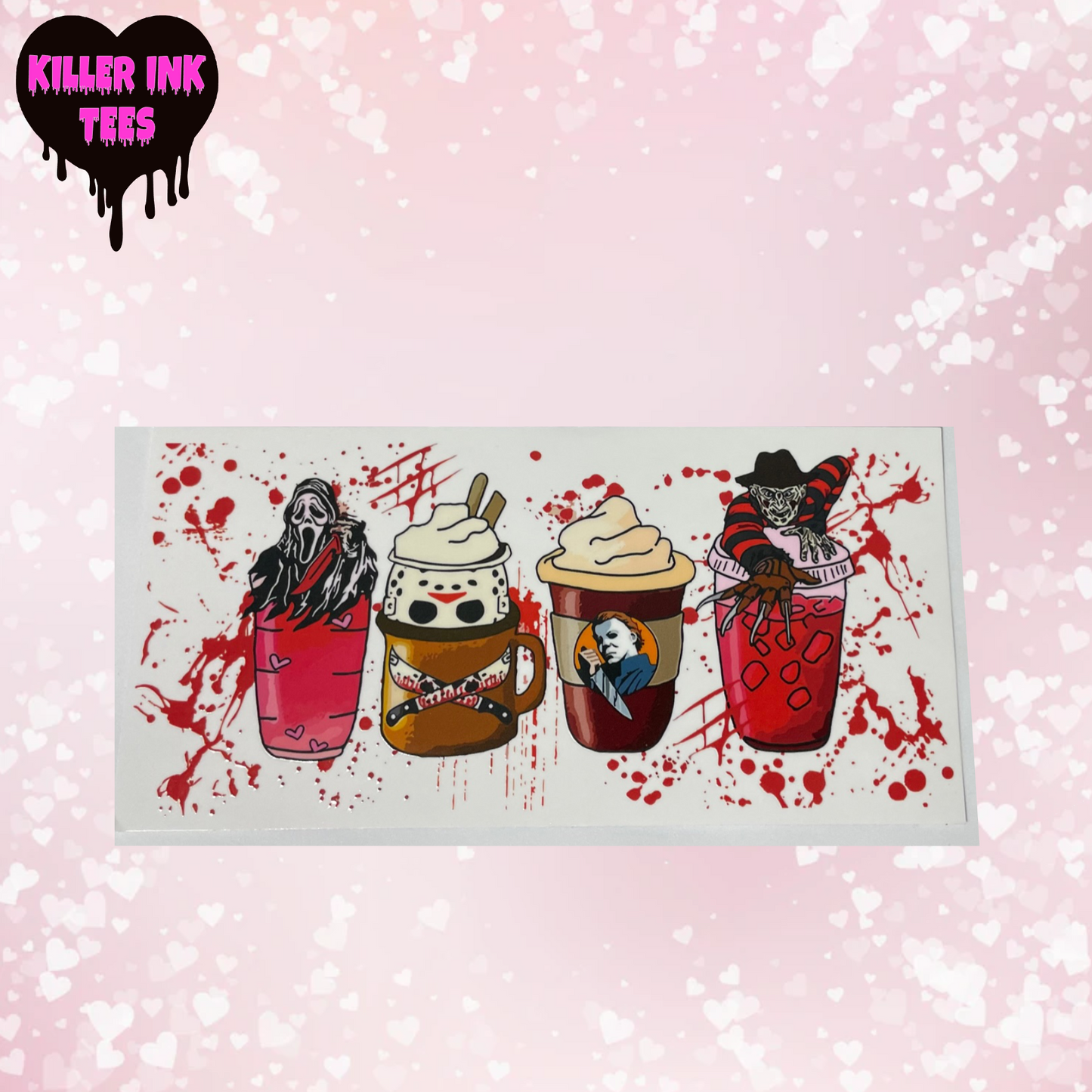 Freddy Krueger, Jason, Michael Myers, and Scream cup transfer