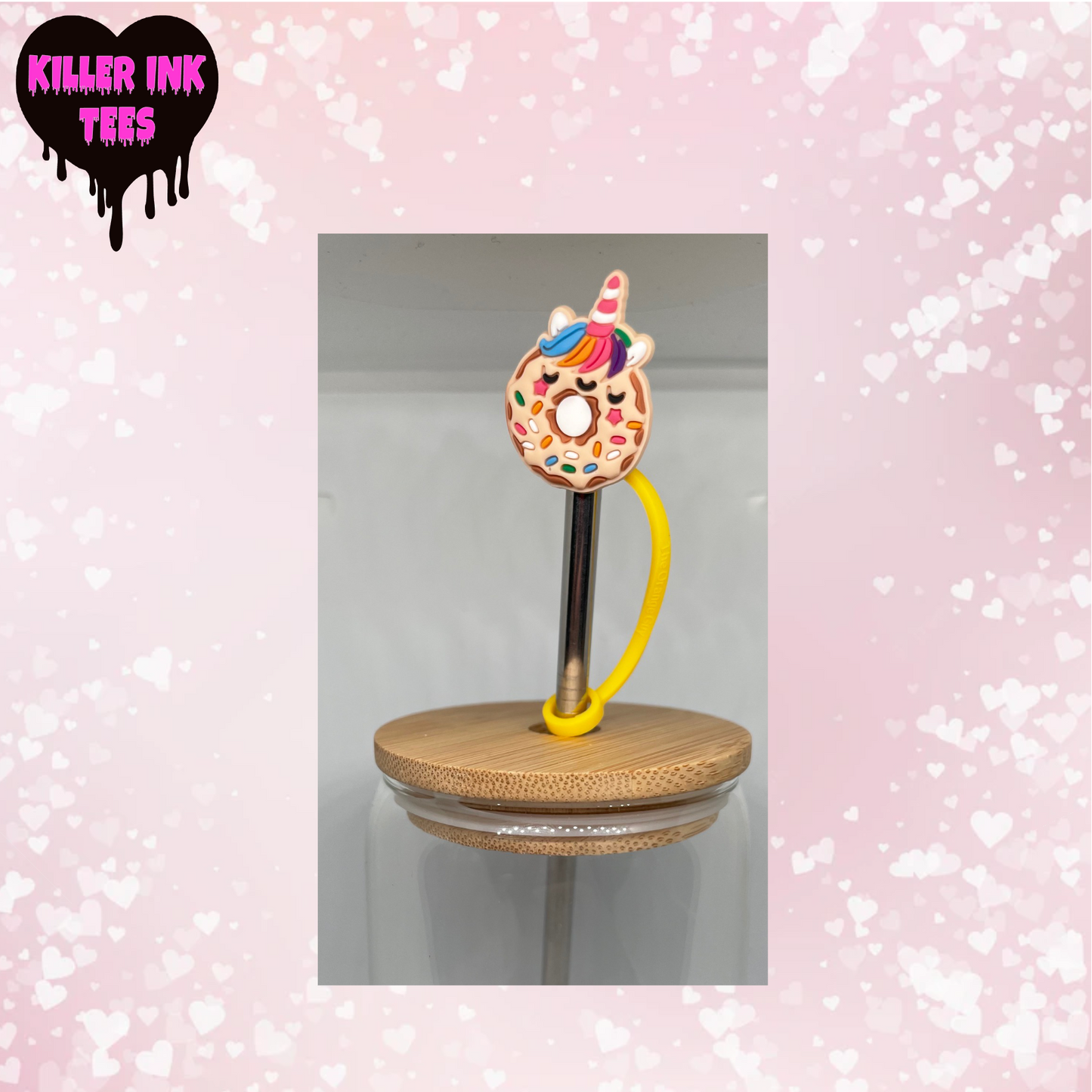 Unicorn Donut Straw Topper