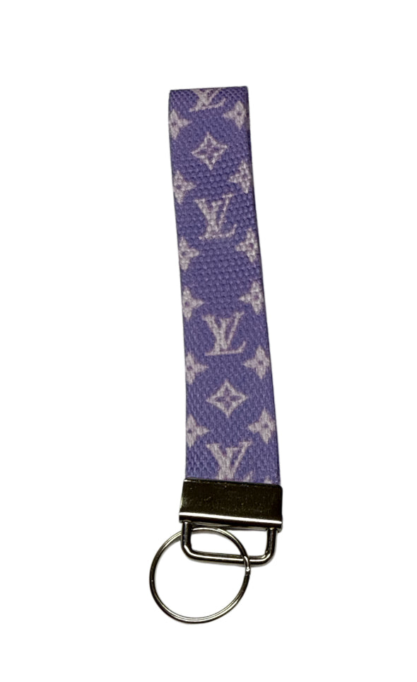 Lv purple pink trim/ Key fob holder Wristlet