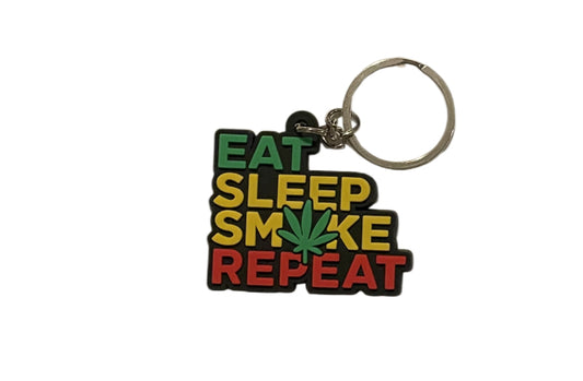 Eat Sleep Smoke Repeat Keychain