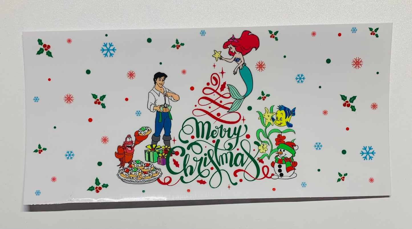 Ariel merry Christmas star tree Cup Transfer