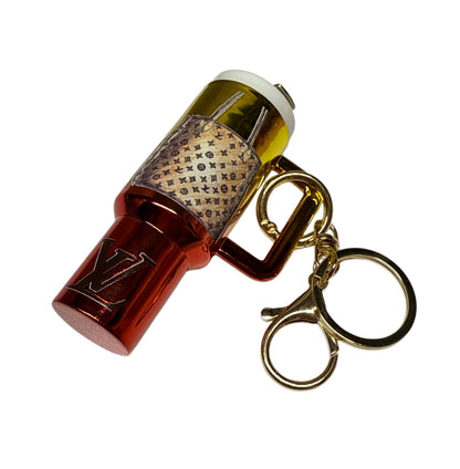 Lv Gold red Metallic Cup Storage keychain