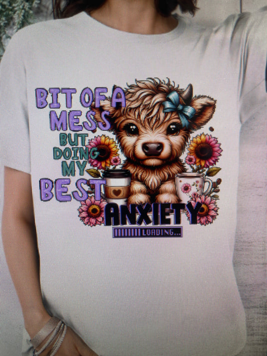 Cow anxiety DTF Heat Transfer