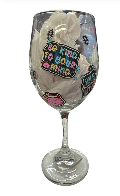 Mental health wine glass