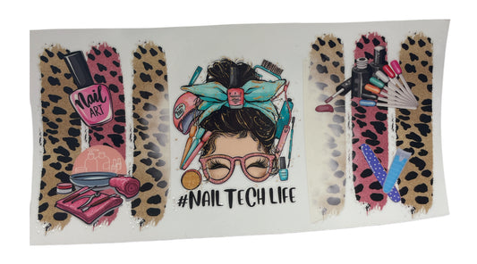 Nail tech life cheetah Cup Transfer