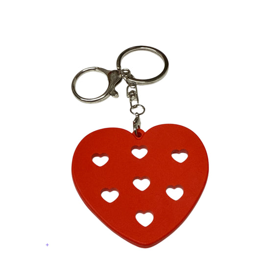 Red heart croc charm holder keychain