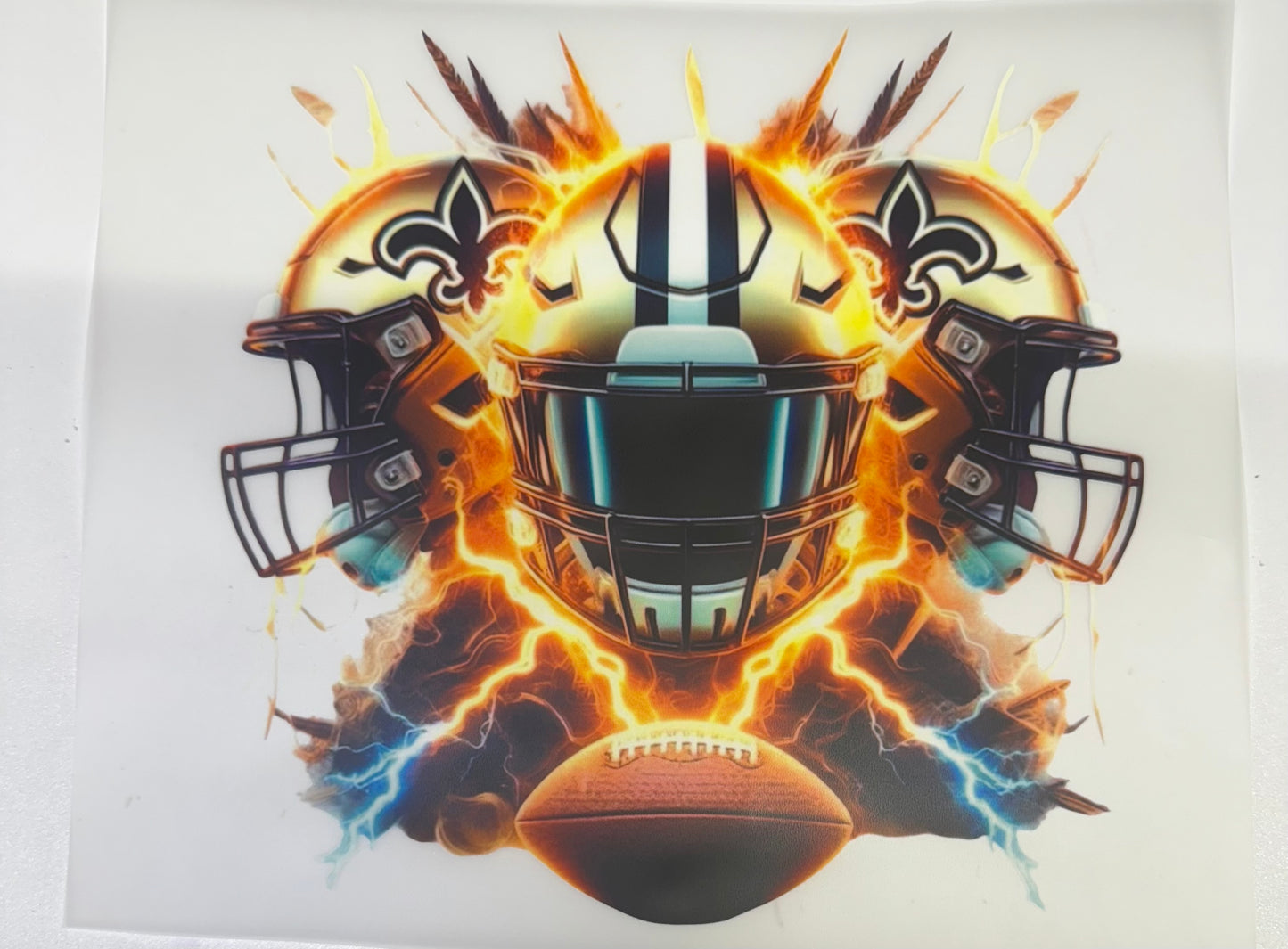 New Orleans Saints Helmet Lightning DTF Heat Transfer