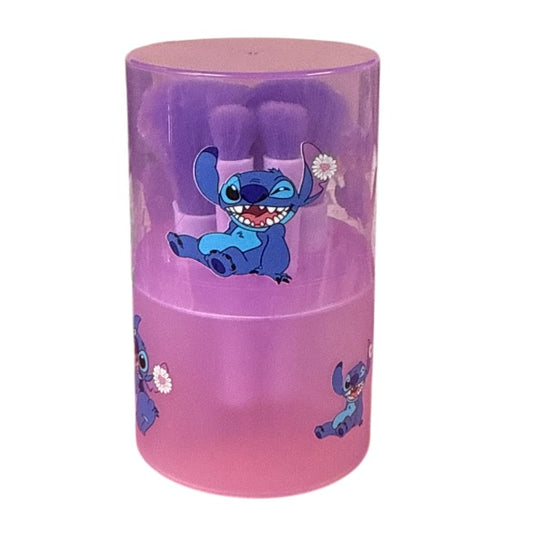 Purple stitch makeup brushes with case