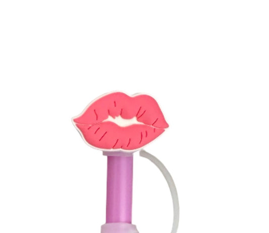 Pink lips Straw  Topper