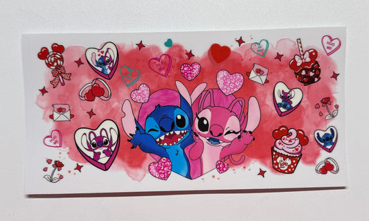 Stitch and Angel Waving Cup Transfer