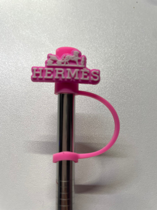 Hermes pink Straw Topper