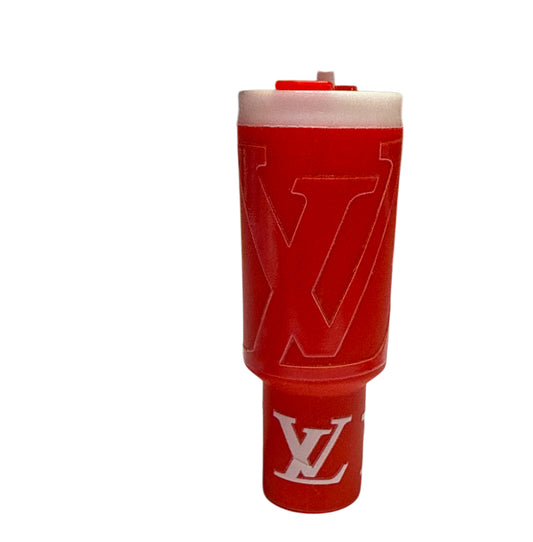 Lv big red white Cup Storage keychain