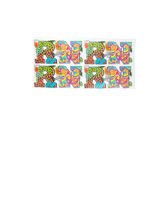 RN Nurse Tropical Summer 4x  UV Cup Transfer