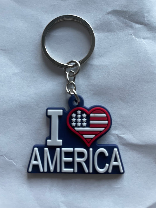 I heart America Keychain