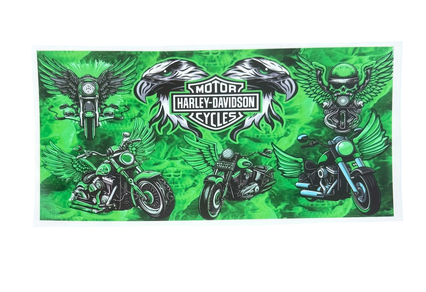 Harley Davidson Green UV Cup Transfer