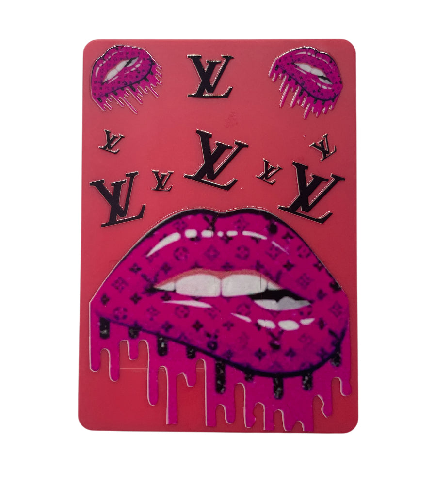 Lv lips mirror with makeup brushes