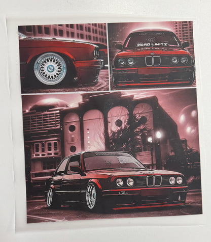 BMW Car Different Colors DTF Heat Transfer