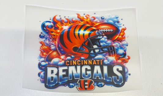 Cincinnati Bengals Flaming Clouds  DTF Heat Transfer