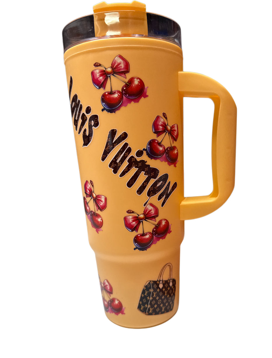 Lv cherry peachy plastic tumbler