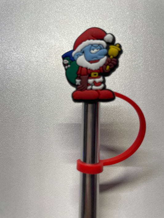 Smurf Christmas Straw Topper