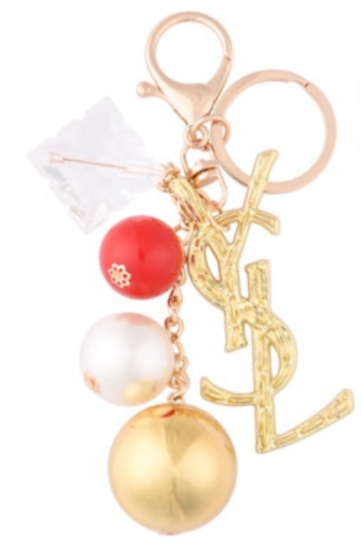 Gold  ysl  Metal Keychain