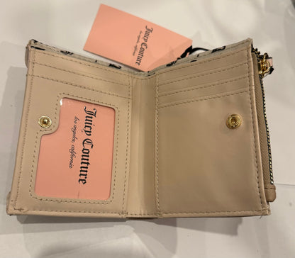 Beige & pink .extra pull out card holder with zipper Wallet  Juicy couture