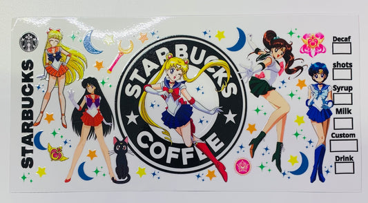 Sailor Moon Starbucks Coffee Cup Transfer