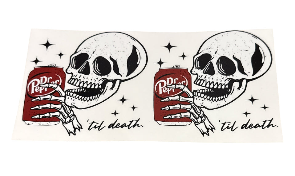 Skull Dr Pepper  Cup Transfer