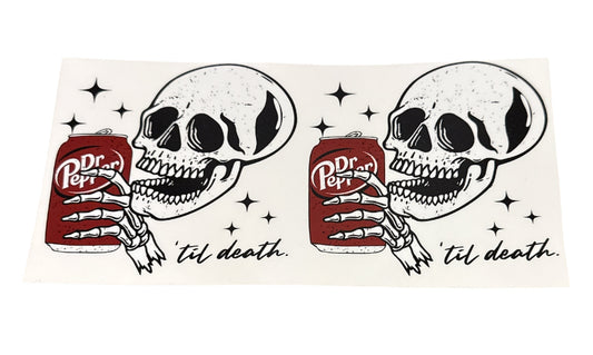 Skull Dr Pepper  Cup Transfer