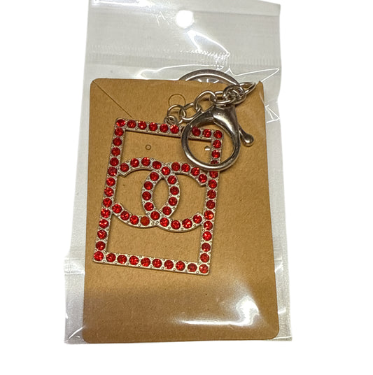 CC silver red Metal Keychain