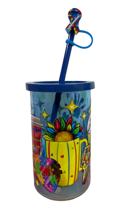 Autism glass cup