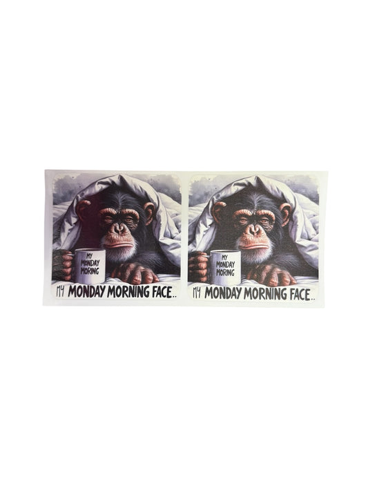 My Monday Morning Face Monkey 2x UV Cup Transfer
