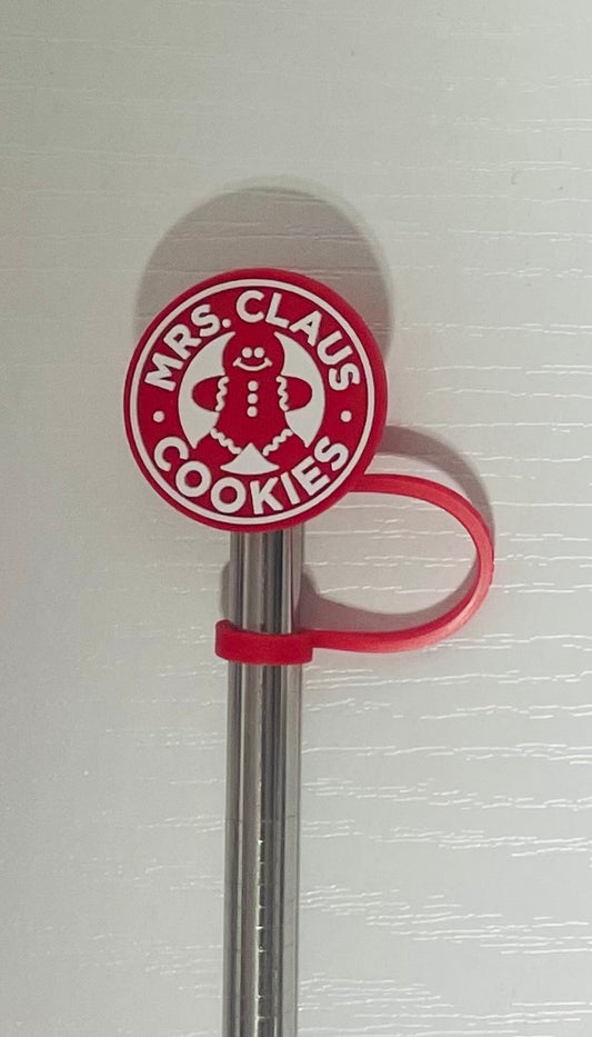 Mrs. Clause Cookies Straw  Topper