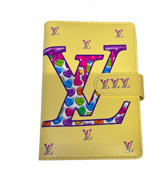 LV colorful/yellow Budget Binder Book With Pen