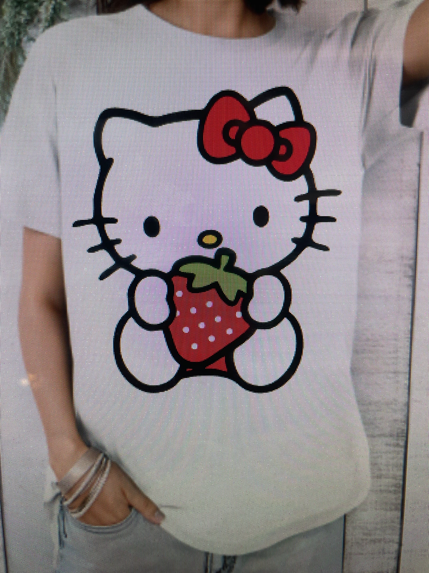 Hello kitty strawberry white shirt