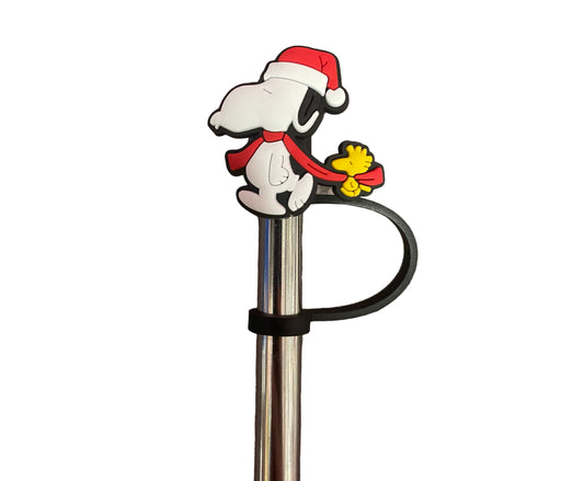 Snoopy Christmas hat peanut Straw Topper