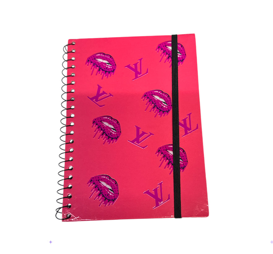 Bright Pink lv lips Notebook