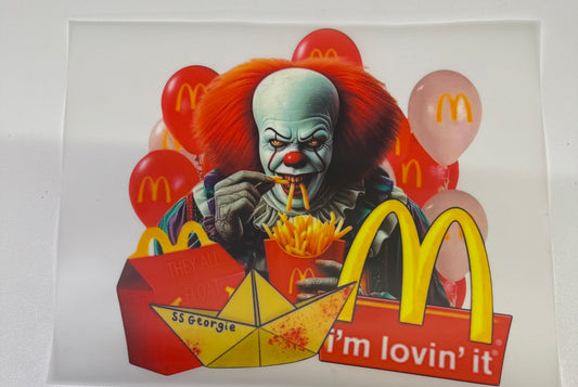 Pennywise McDonald’s I’m Lovin It   DTF Heat Transfer