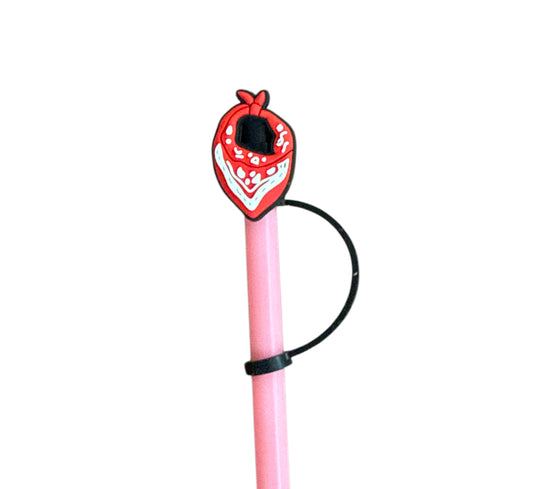 Red bandana Straw  Topper