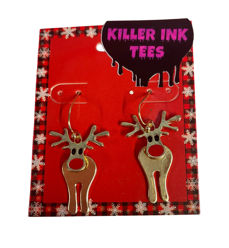 Reindeer metal Christmas Earrings