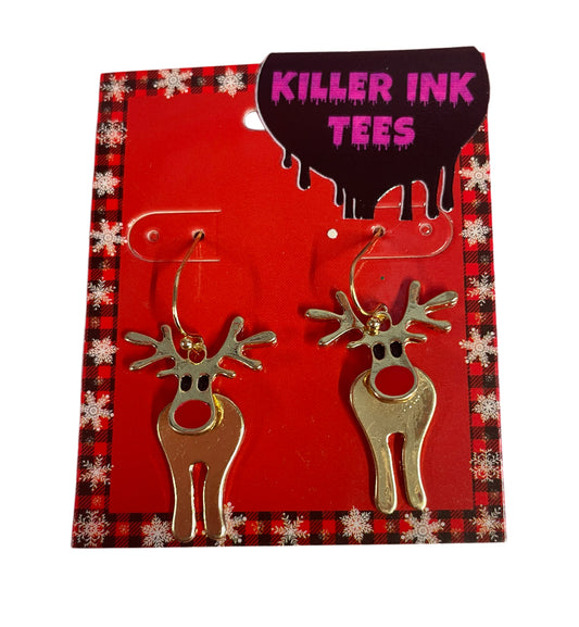 Reindeer metal Christmas Earrings