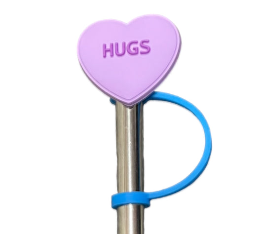 Purple Heart Hugs Straw Topper