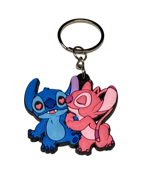 Stitch & angel keychain