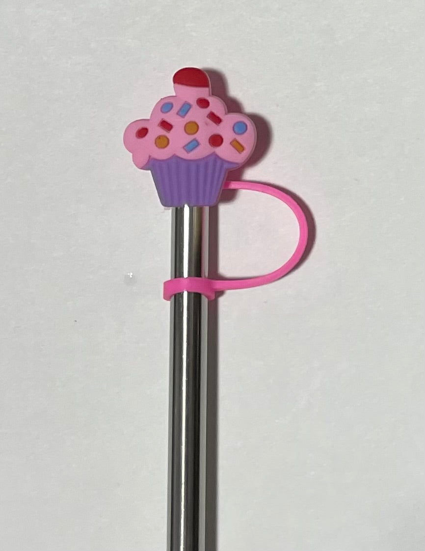 Pink Cupcake Straw Topper