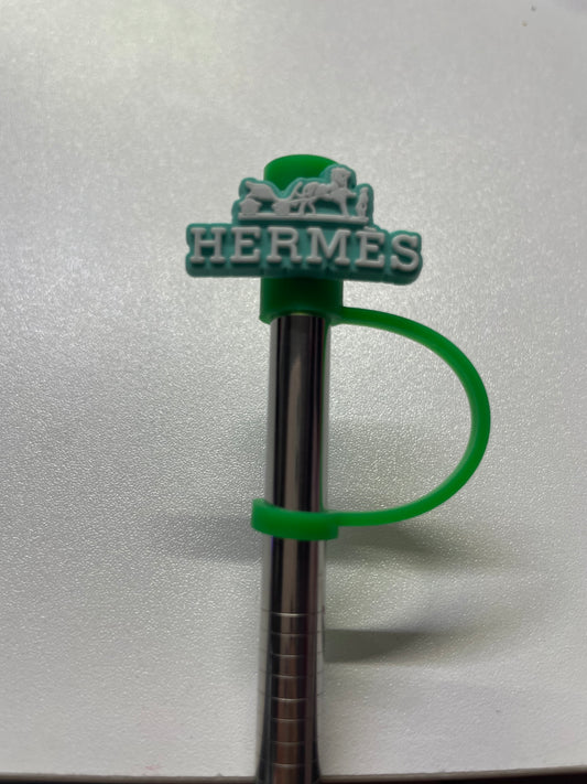 Green Hermes Straw Topper