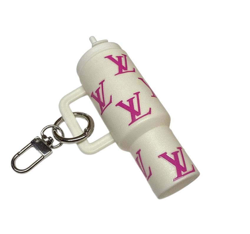 Lv pink WhiteCup Storage keychain