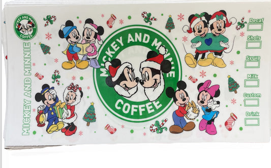 Mickey & Minnie coffee Cup Transfer