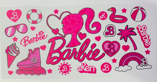 Big Barbie Party Heart Cup Transfer