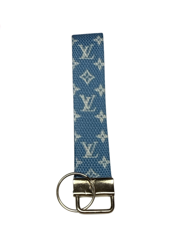 Lv blue Keychain/ Key fob holder Wristlet
