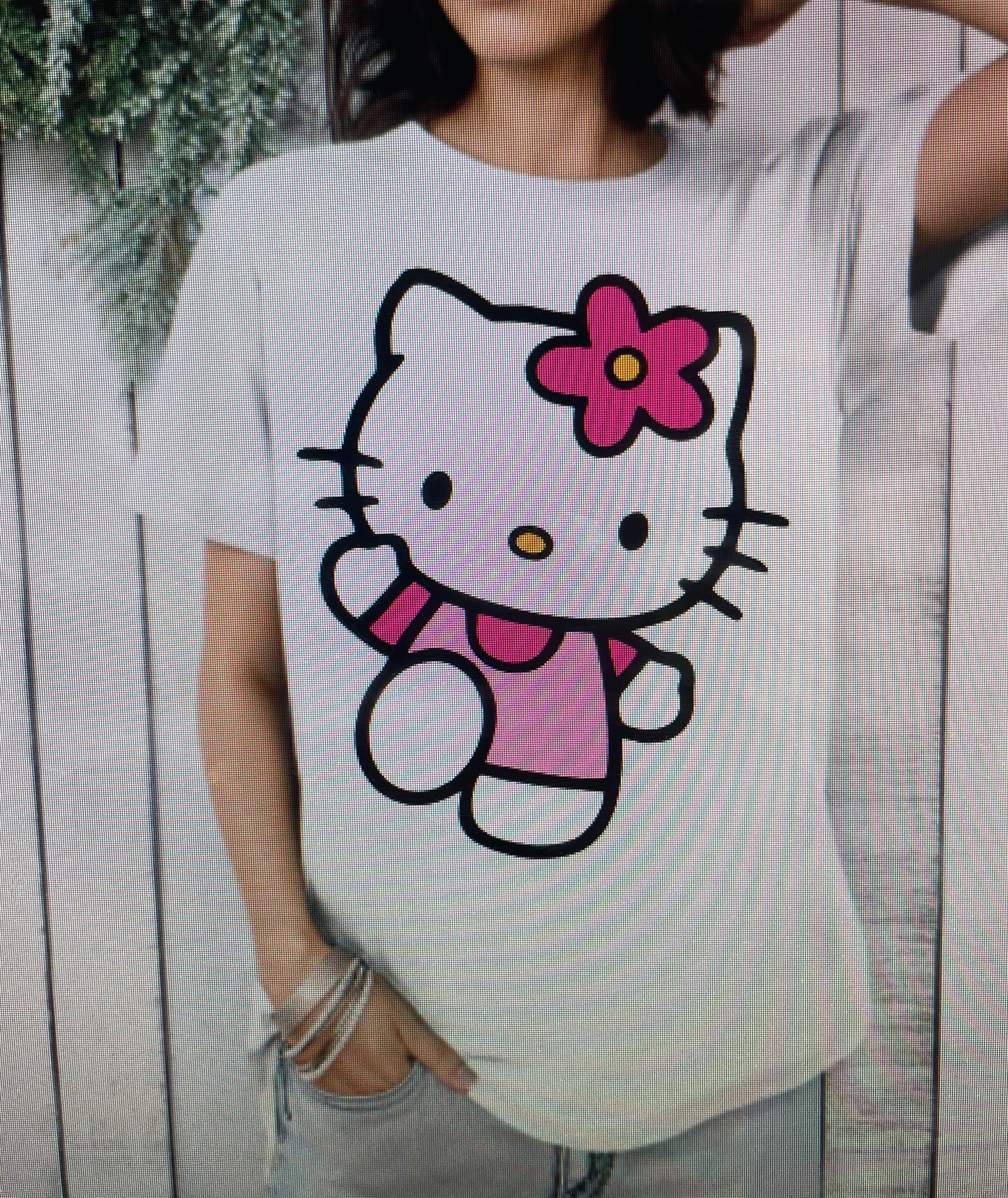 Hello kitty pink white shirt